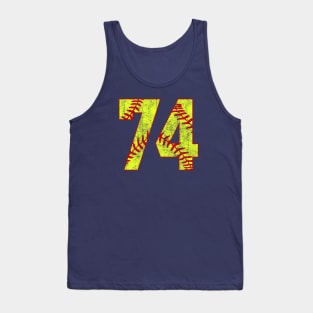 Fastpitch Softball Number 74 #74 Softball Shirt Jersey Uniform Favorite Player Biggest Fan Tank Top